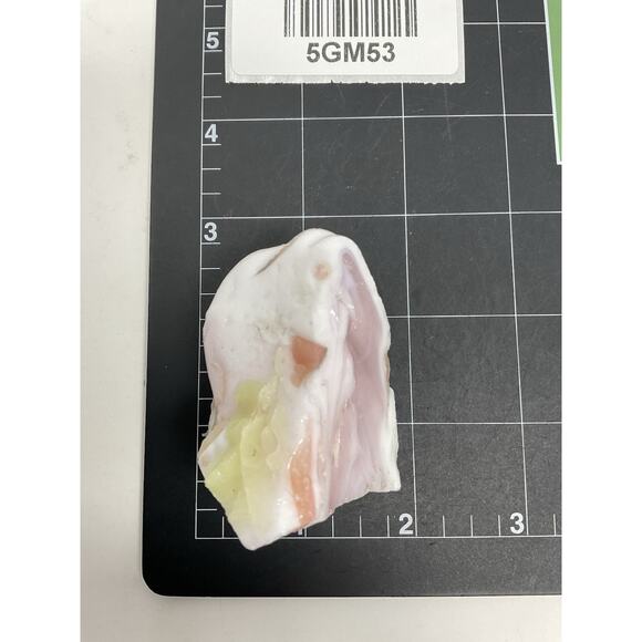 Milk Glass Pink Swirl Art Glass Cullet Glowing Uranium Manganese Slag #5GM53 - Picture 8 of 8